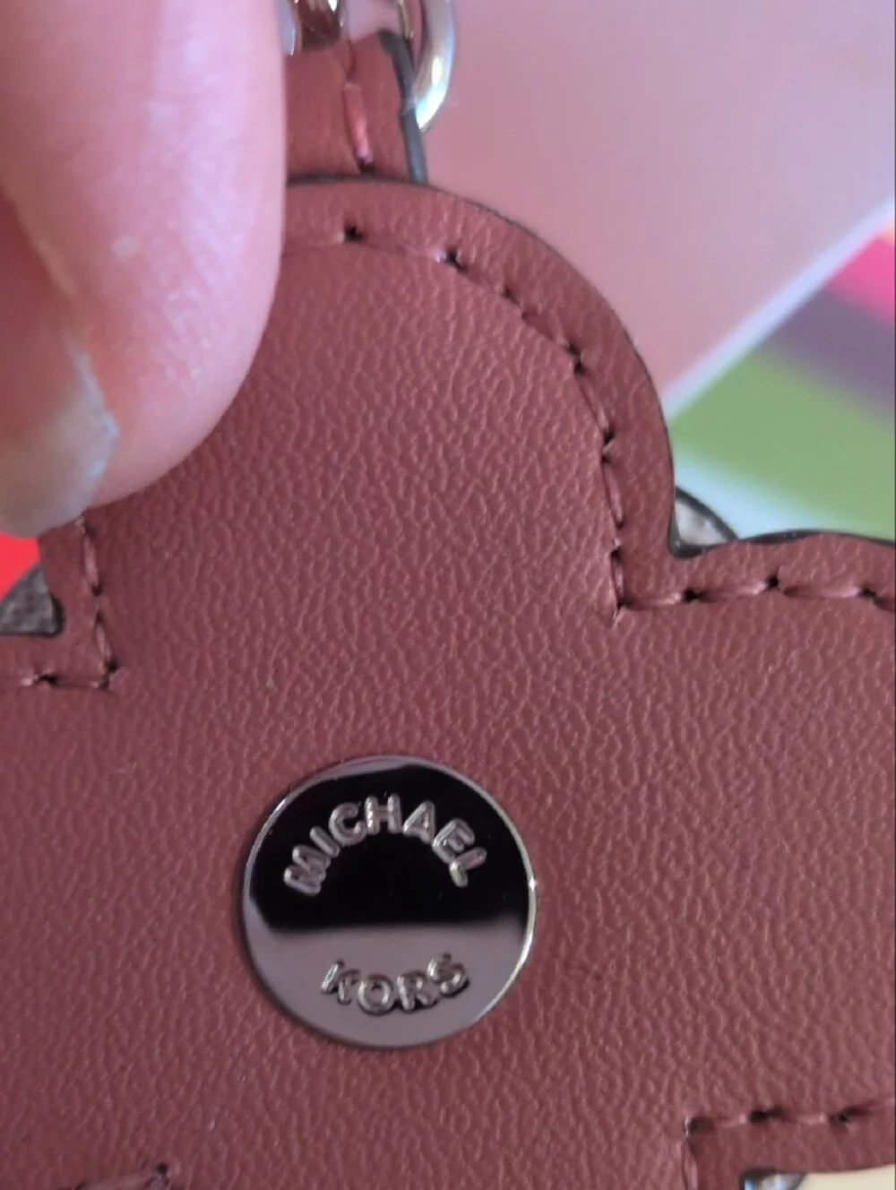 Michael Kors Rose Pink and White Flower Keyring
